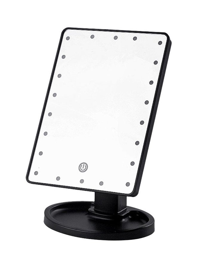 22 LED Square Multi-Function Makeup Mirror Black
