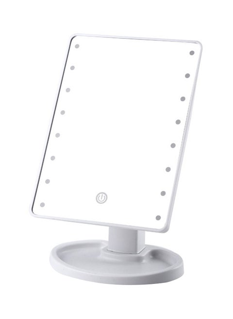 16 LED Light Square Multi-Function Makeup Mirror White