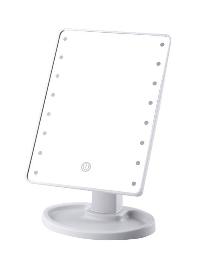 Generic 16 LED Light Square Multi-Function Makeup Mirror White 