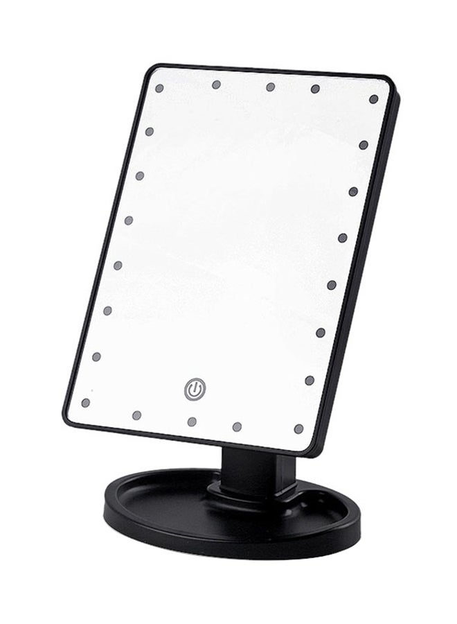 Generic 22 LED Square Multi-Function Makeup Mirror Black 