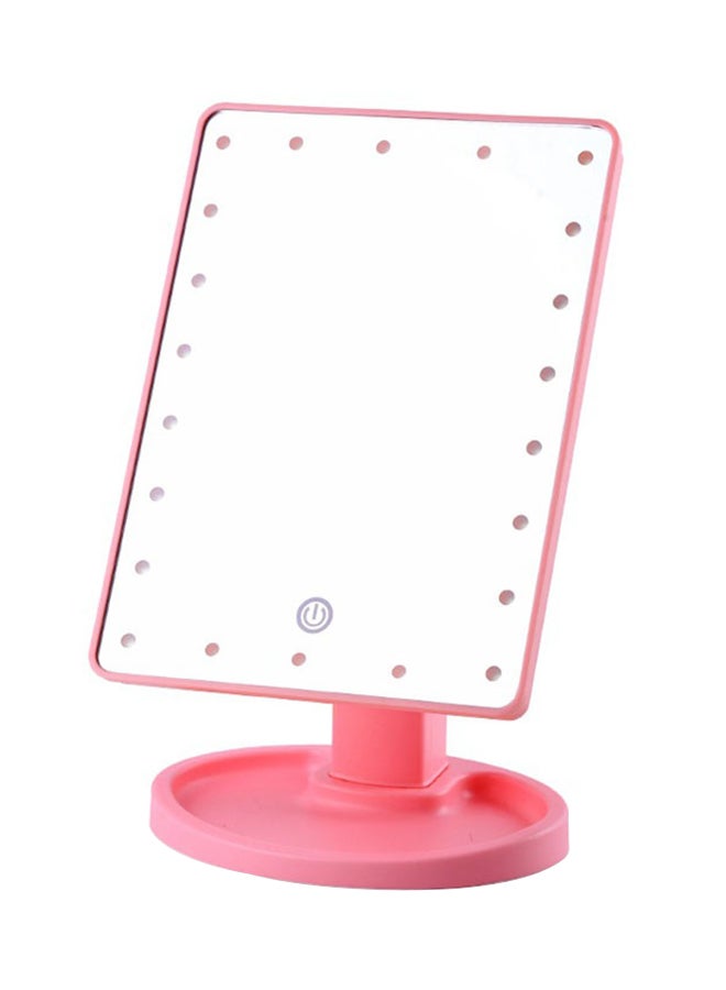 22 LED Square Multi-Function Makeup Mirror Pink