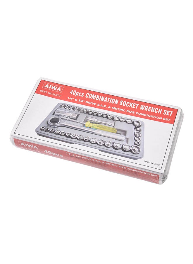 OSCO-TOOLS 40-Piece Socket Wrench Set Multicolour 4.2inch