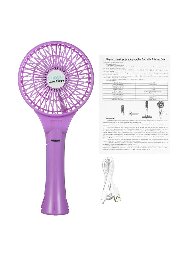 نانوم مروحة محمولة باليد وقابلة للشحن ومزوّدة بمنفذ USB 19121 أرجواني - Image 4