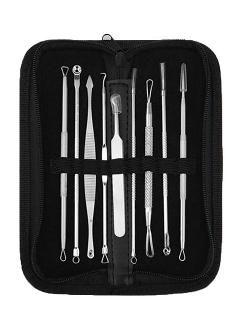 Blackhead And Pimple Remover Tool Set Silver