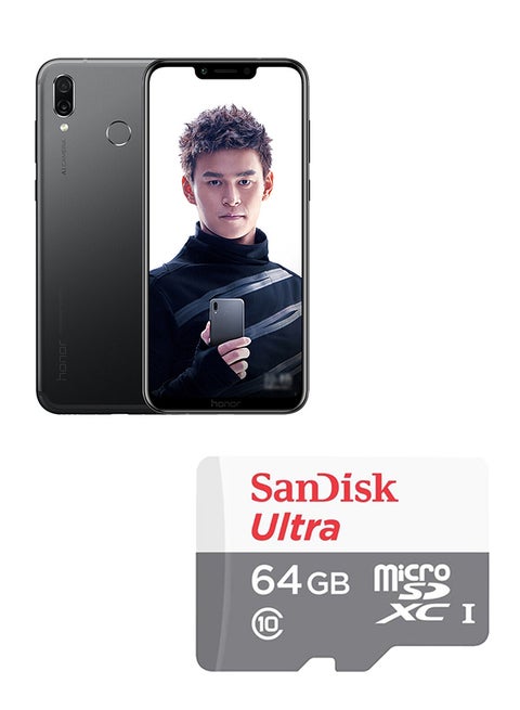 Play Dual SIM Midnight Black 4GB/64GB 4G LTE With SanDisk 64GB Canvas Select Class 10 Micro SDXC Memory Card