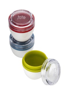 3-Piece Condiments On The Go Green/Red/Blue 2x2x2inch
