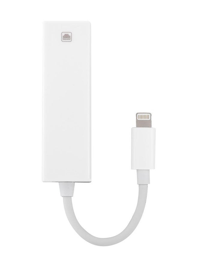 Generic - Lightning To RJ45 Ethernet Cable Adapter Converter White - Image 1
