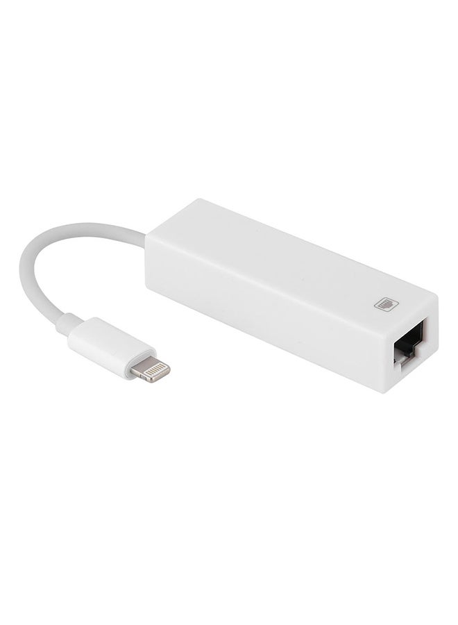 Generic - Lightning To RJ45 Ethernet Cable Adapter Converter White - Image 1