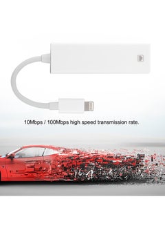 Generic Lightning To RJ45 Ethernet Cable Adapter Converter White  - Image 2