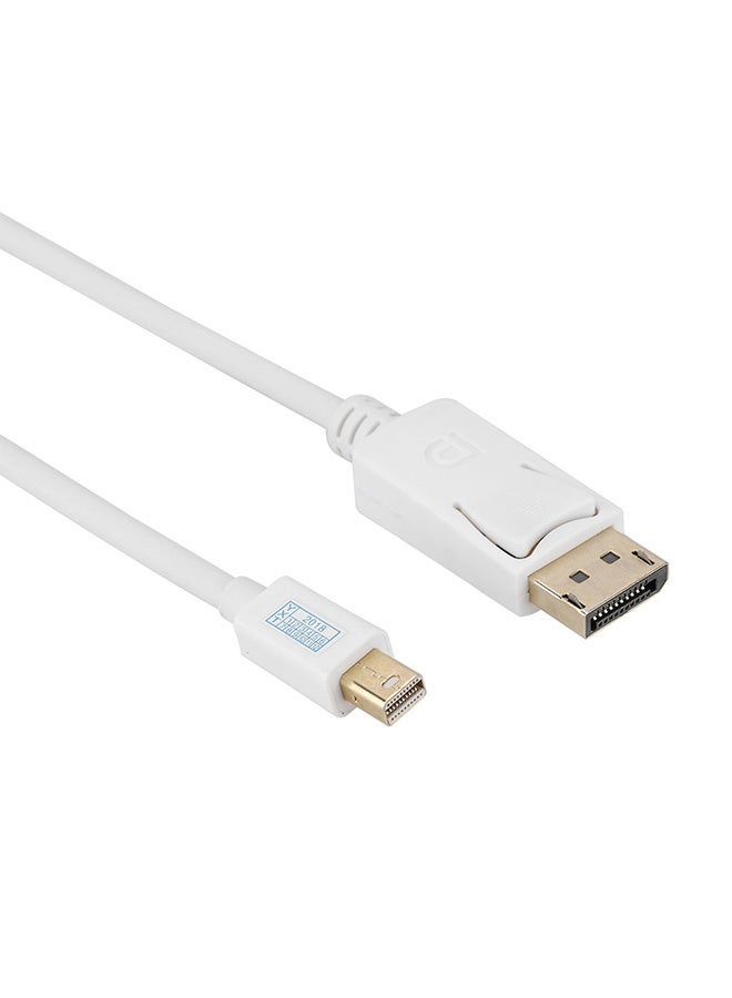Generic - Mini DP To Display Port Cable White - Image 1