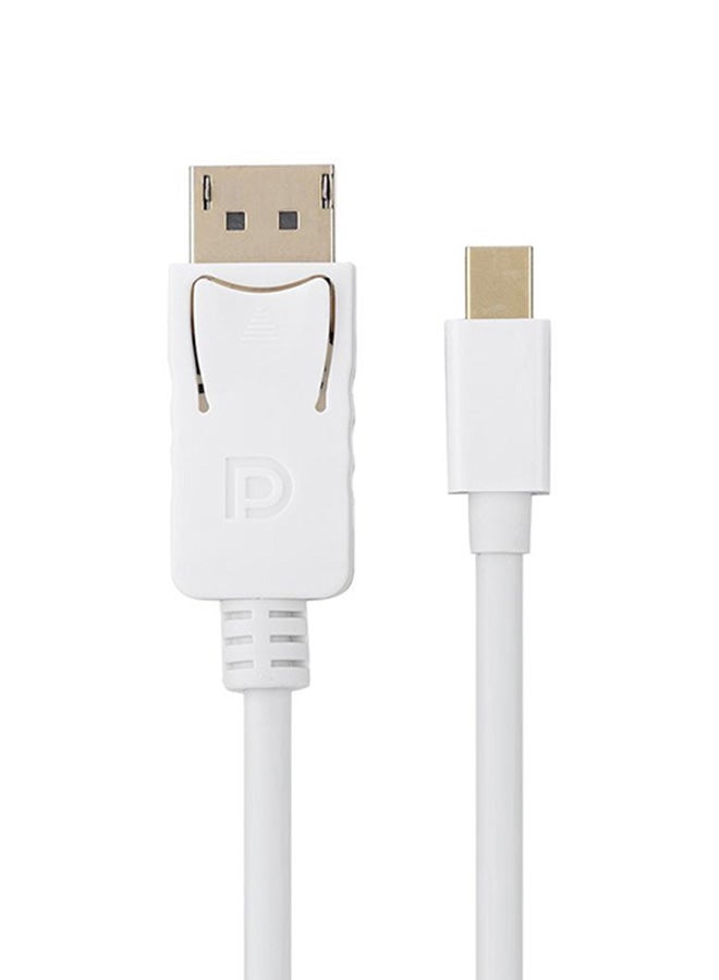 Generic - Mini DP To Display Port Cable White - Image 1