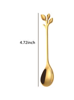 TD HOME 6-Piece Stainless Steel Coffee Spoon Set Gold 4.72inch  - Image 2