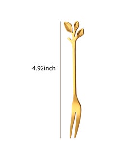 TD HOME 6-Piece Stainless Steel Fork Set Gold 4.92inch  - Image 2