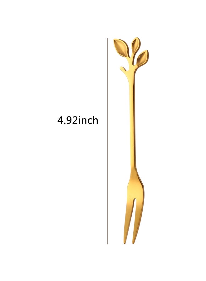 TD HOME 6-Piece Stainless Steel Fork Set Gold 4.92inch  - Image 2