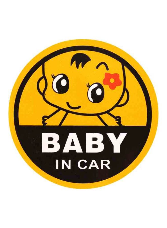 ملصق علامة أمان مطبوع عليه عبارة "Baby In Car"