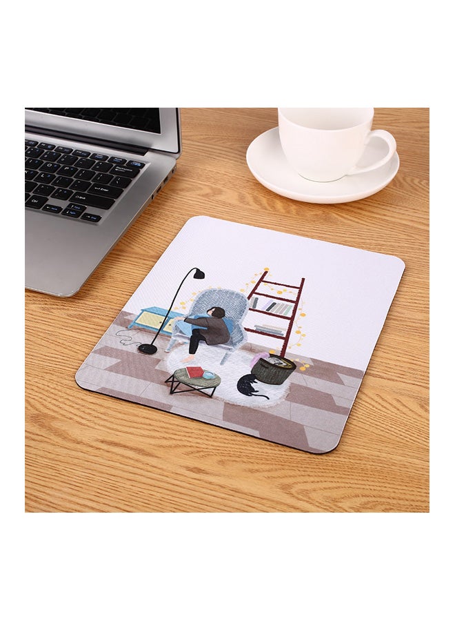 Printed Mouse Pad White/Green/Beige - Image 2
