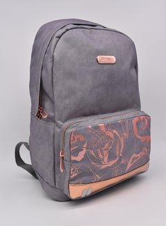 PAUSE Solid Pattern Zipper Closure Backpack Grey  - Image 3