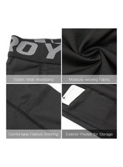 LIXADA 3 Pack Of Compression Pocket Shorts White/Grey/Black  - Image 4