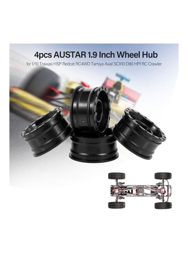 4-Piece Wheel Hub Rim Set For 1/10 RC Car Traxxas HSP Redcat RC4WD 1.9inch  - Image 2