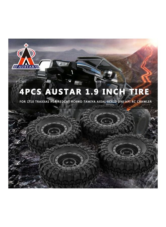 4-Piece Tyre With Wheel For 1/10 RC Car Traxxas HSP Redcat RC4WD 1.9inch  - Image 2