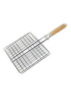 Foldable Barbecue Rack Net Silver/Beige 39x21x1.5centimeter