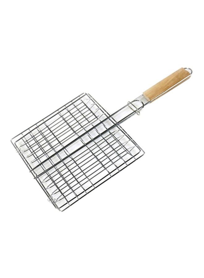 URONN - Foldable Barbecue Rack Net Silver/Beige 39x21x1.5centimeter - Image 1