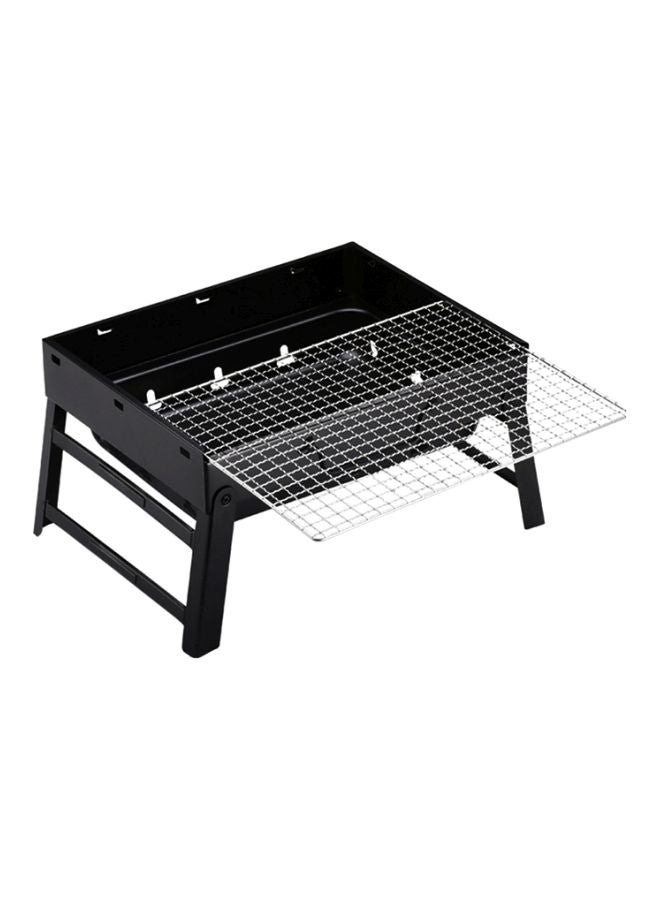 Foldable Barbecue Rack Pan Black 36x28x10.5cm