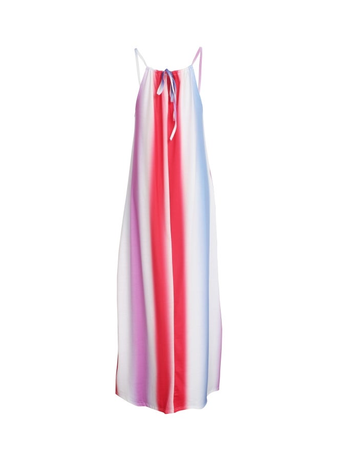Halter Strap Maxi Dress Purple/Blue/White  - Image 2