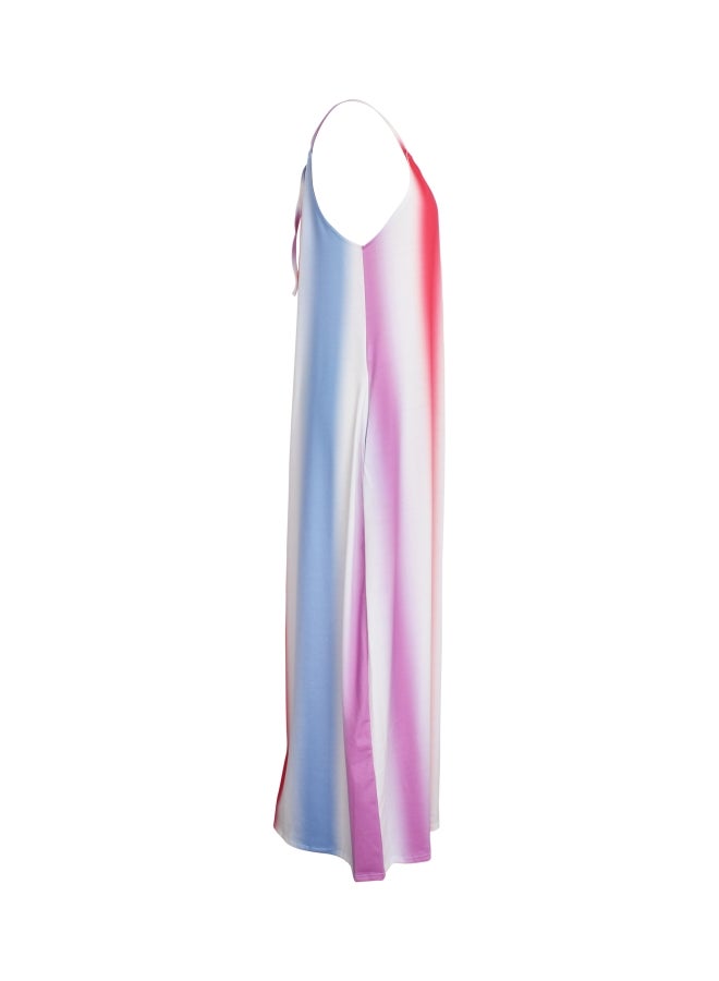 Halter Strap Maxi Dress Purple/Blue/White  - Image 3