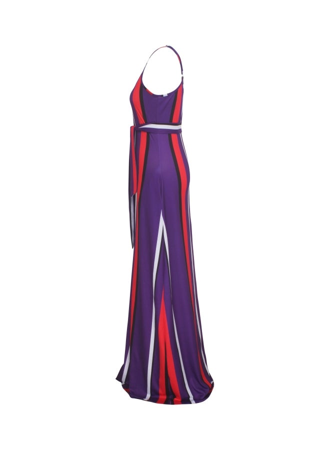 Casual Maxi Dress Purple/Red/White - Image 3