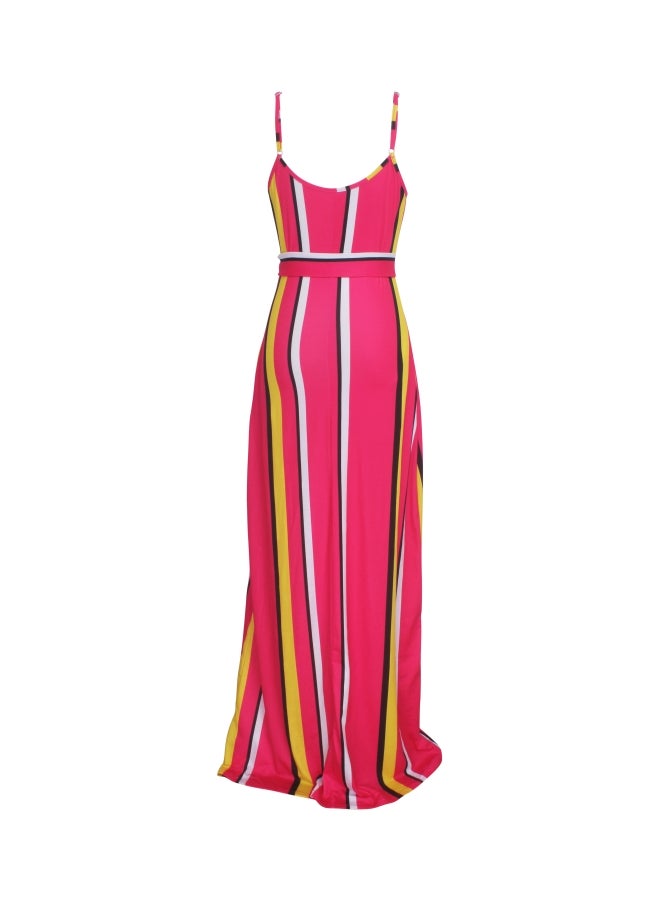 Casual Maxi Dress Red/Yellow/White - Image 2