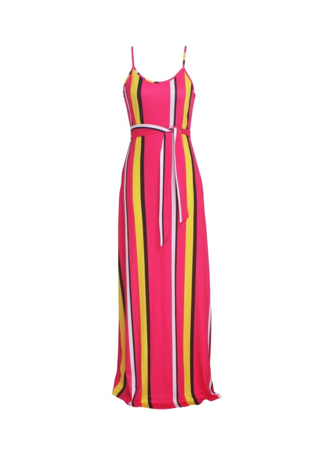 Casual Maxi Dress Red/Yellow/White - Image 1