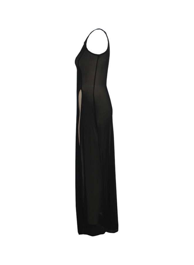 Super Elastic Mesh Beach Dress Black - Image 3
