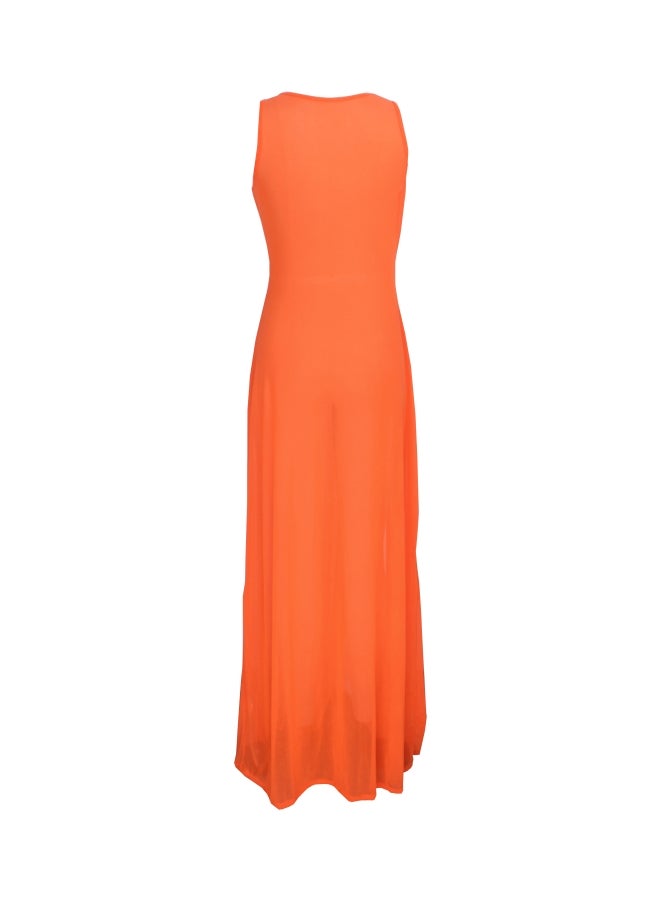 Polyester Mesh Beach Dress Orange - Image 2