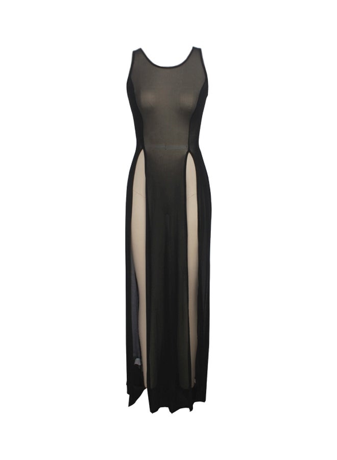 Super Elastic Mesh Beach Dress Black - Image 1