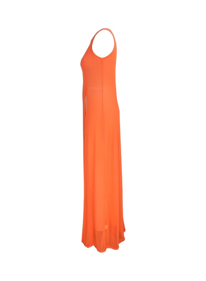 Polyester Mesh Beach Dress Orange - Image 3