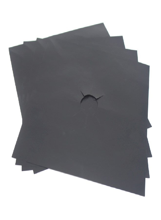 شاربدو طقم بساط واقي لموقد الغاز قابل لإعادة الاستعمال مكون من 4 قطع أسود 27x27سم