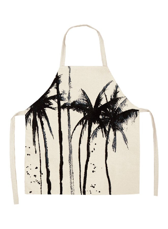 شاربدو مريلة مطبخ مزينة بطبعة بيج / أسود 68x55سم