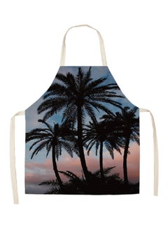 Coconut Tree Printed Household Apron Blue/Black/Peach 68x55cm - v1563261003/N27346365A_1