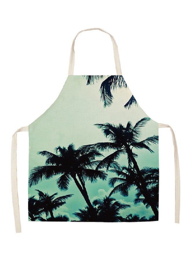 شاربدو مريلة مطبخ مزينة بطبعة أخضر/أسود/أبيض 68x55سم