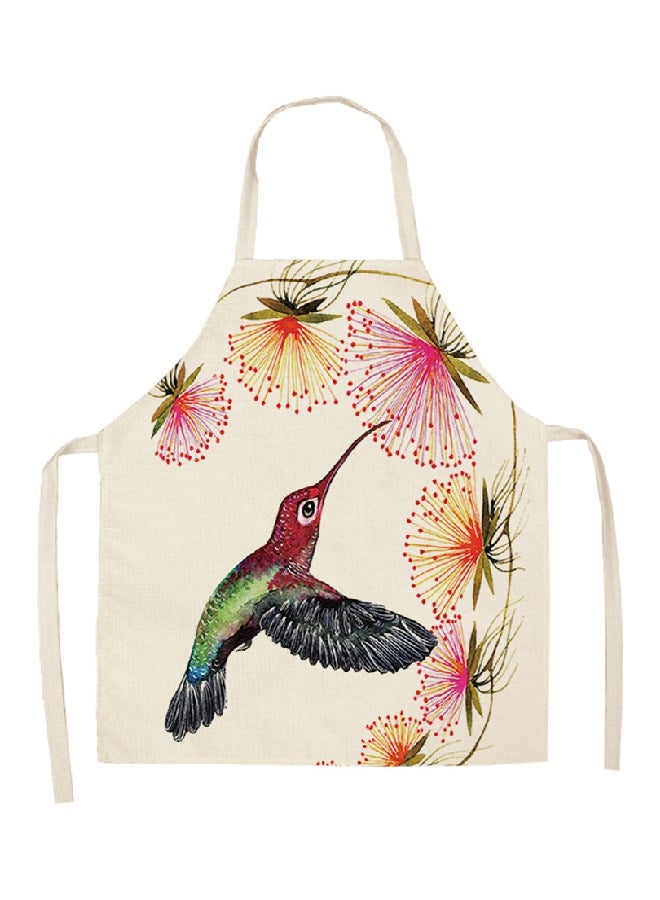 شاربدو مريلة مطبخ مزينة بطبعة بيج/أحمر/أسود 68x55سم