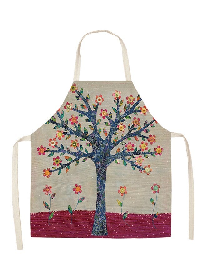 Sharpdo Cotton Household Apron Beige/Purple/Pink 68x55centimeter