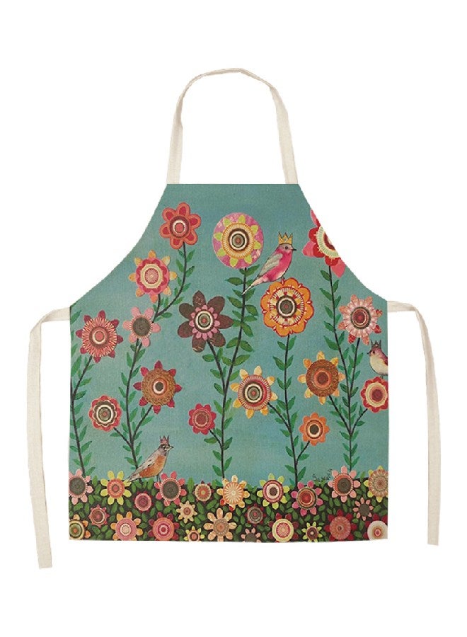 شاربدو مريلة مطبخ مزينة بطبعة أزرق/ وردي/ أصفر 68 x 55سم