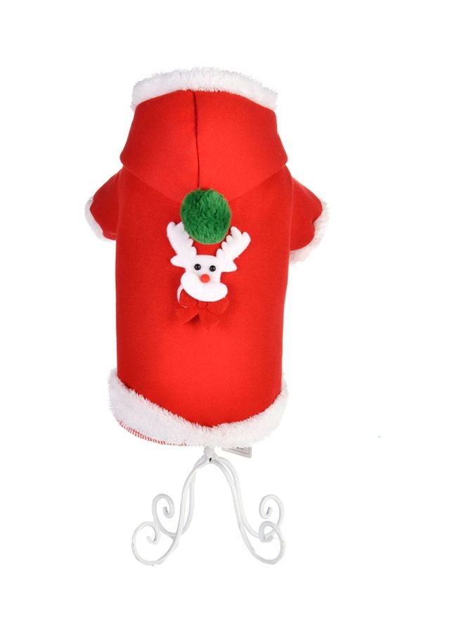 معطف للاسترخاء بتصميم الكريسماس أحمر/أبيض XL