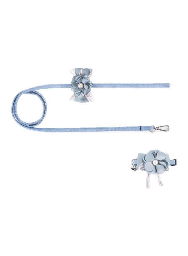 Cloth Art Dog Collar With Belt Blue/Grey - Image 1