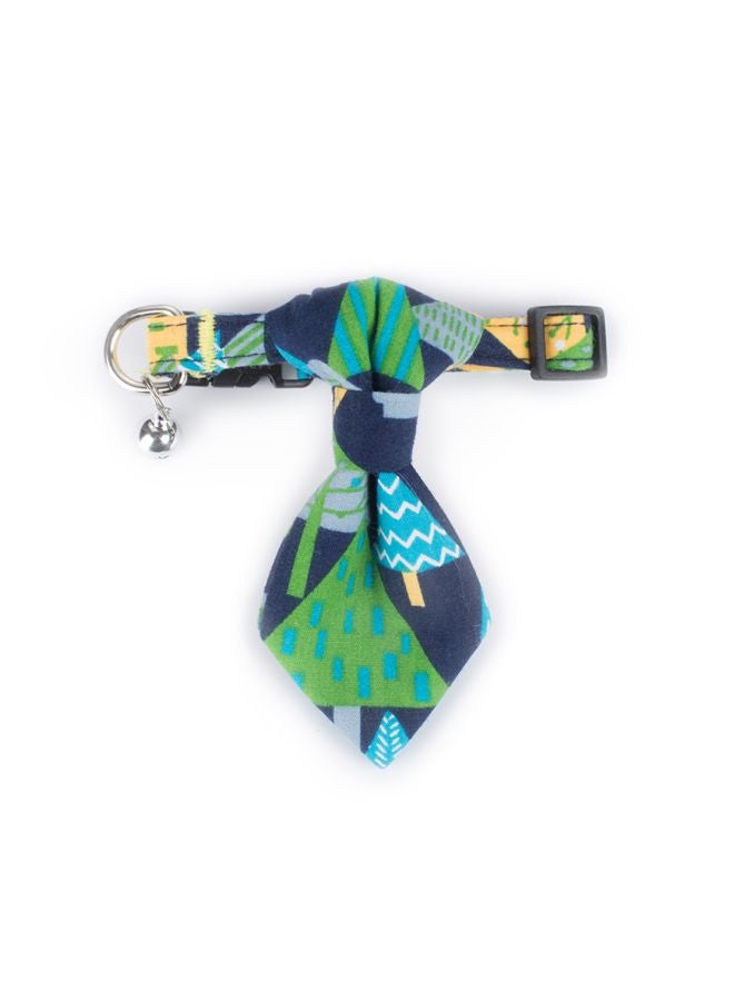 Cloth Art Dog Collar With Belt Blue/Yellow/Green - Image 2