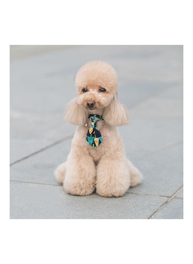 Cloth Art Dog Collar With Belt Blue/Yellow/Green - Image 4