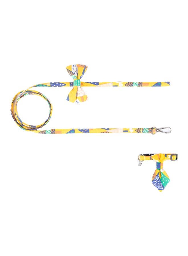 Cloth Art Dog Collar With Belt Yellow/Blue/Green - Image 1