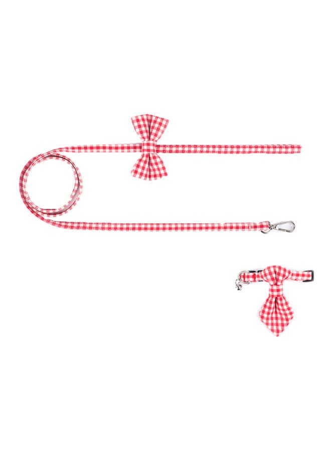 Cloth Art Dog Collar With Belt Red/White - Image 1