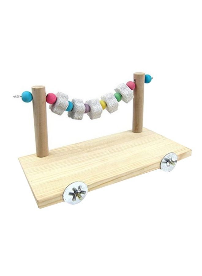 HENGZI Bird Stand Perch Beige/White/Pink  - Image 1